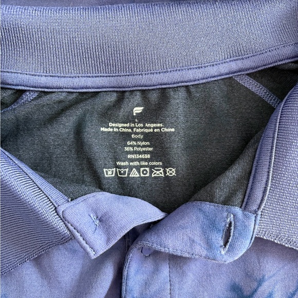Fabletics Blue Performance Polo, Size: Large - Picture 3 of 4